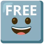 FREE button + grinning face