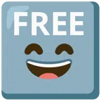 FREE button + grinning face with smiling eyes