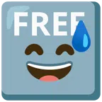FREE button + grinning face with sweat