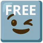 FREE button + winking face