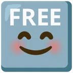 FREE button + smiling face with smiling eyes