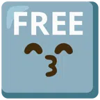 FREE button + kissing face with smiling eyes