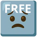 FREE button + worried face