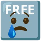 FREE button + crying face
