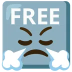 FREE button + face with steam from nose