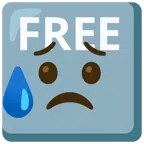 FREE button + sad but relieved face