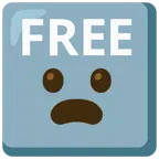 FREE button + frowning face with open mouth