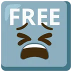 FREE button + tired face