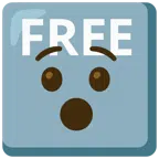 FREE button + hushed face