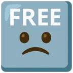 FREE button + slightly frowning face