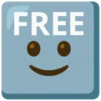 FREE button + slightly smiling face