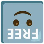 FREE button + upside-down face