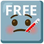 FREE button + face with thermometer