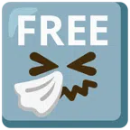 FREE button + sneezing face