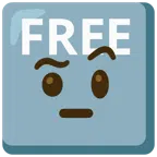 FREE button + face with raised eyebrow