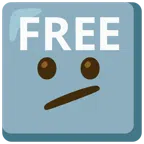 FREE button + face with diagonal mouth
