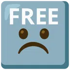 FREE button + frowning face