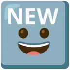 NEW button + grinning face