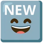 NEW button + grinning face with smiling eyes