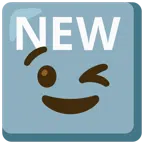 NEW button + winking face
