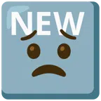 NEW button + worried face
