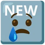 NEW button + crying face