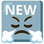 NEW button + face with steam from nose