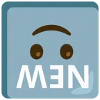 NEW button + upside-down face