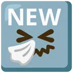NEW button + sneezing face