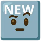 NEW button + face with raised eyebrow