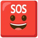 SOS button + grinning face