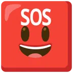 SOS button + grinning face with big eyes