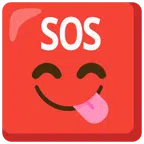 SOS button + face savoring food