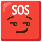 SOS button + smirking face
