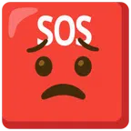 SOS button + worried face