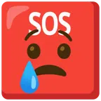 SOS button + crying face