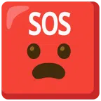 SOS button + frowning face with open mouth