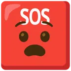 SOS button + anguished face