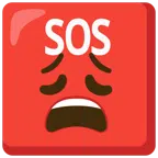 SOS button + weary face