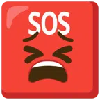 SOS button + tired face