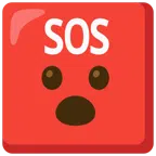 SOS button + face with open mouth