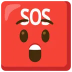 SOS button + astonished face
