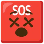 SOS button + face with crossed-out eyes