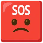 SOS button + slightly frowning face