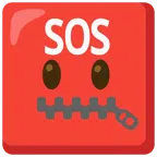 SOS button + zipper-mouth face