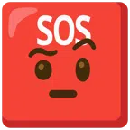 SOS button + face with raised eyebrow