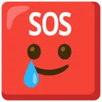 SOS button + smiling face with tear