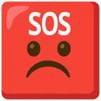 SOS button + frowning face
