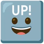 UP! button + grinning face