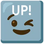UP! button + winking face